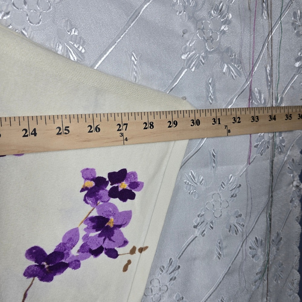 Talbots Cream Purple Floral Chintz Asymmetrical Poncho Knit Top Woman M/L NWT - Picture 8 of 12